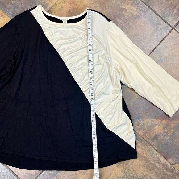 Cato Est. 1946 1/2 Black Cream Draped Sweater 22/24W - Picture 7 of 9